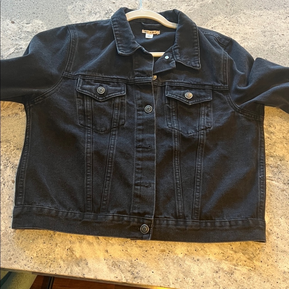 Miami Classic Black Denim Jacket Size M - Picture 8 of 9